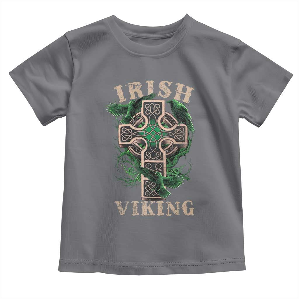Irish Viking Toddler T Shirt Celtic Cross Odin's Raven TS09 Charcoal Print Your Wear