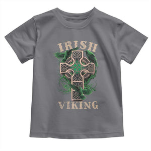 Irish Viking Toddler T Shirt Celtic Cross Odin's Raven TS09 Charcoal Print Your Wear