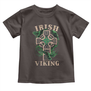 Irish Viking Toddler T Shirt Celtic Cross Odin's Raven TS09 Dark Chocolate Print Your Wear
