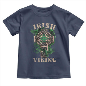 Irish Viking Toddler T Shirt Celtic Cross Odin's Raven TS09 Navy Print Your Wear