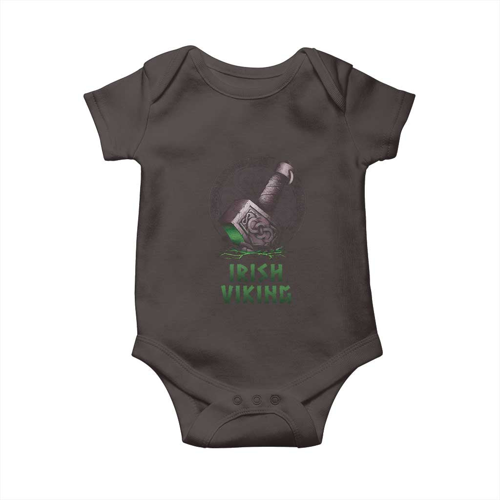Irish Viking Baby Onesie Celtic Thor Mjolnir TS09 Dark Chocolate Print Your Wear