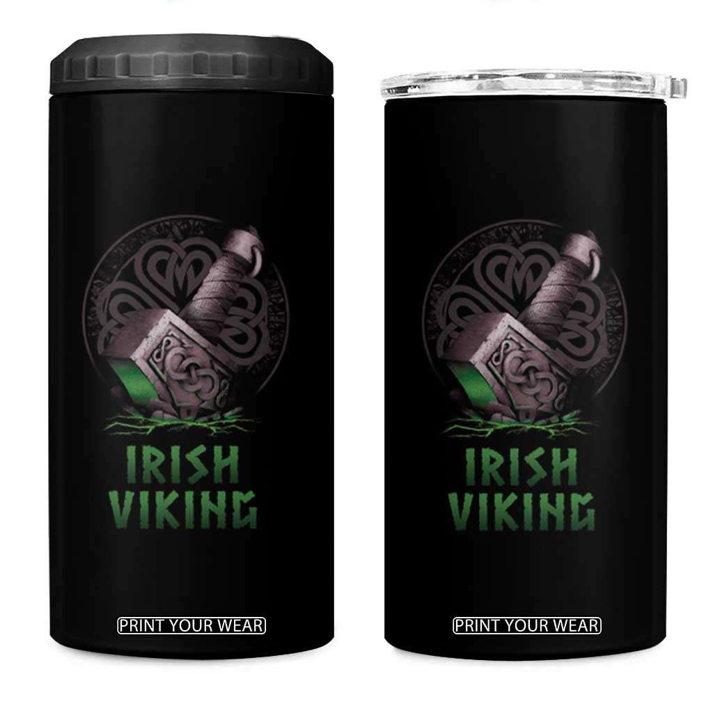Irish Viking 4 in 1 Can Cooler Tumbler Celtic Thor Mjolnir TS09 One Size: 16 oz Black Print Your Wear