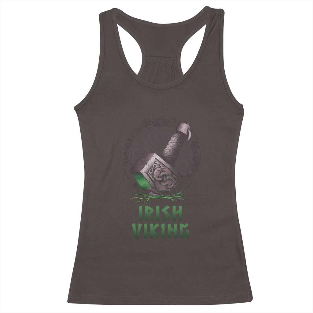 Irish Viking Racerback Tank Top Celtic Thor Mjolnir TS09 Dark Chocolate Print Your Wear