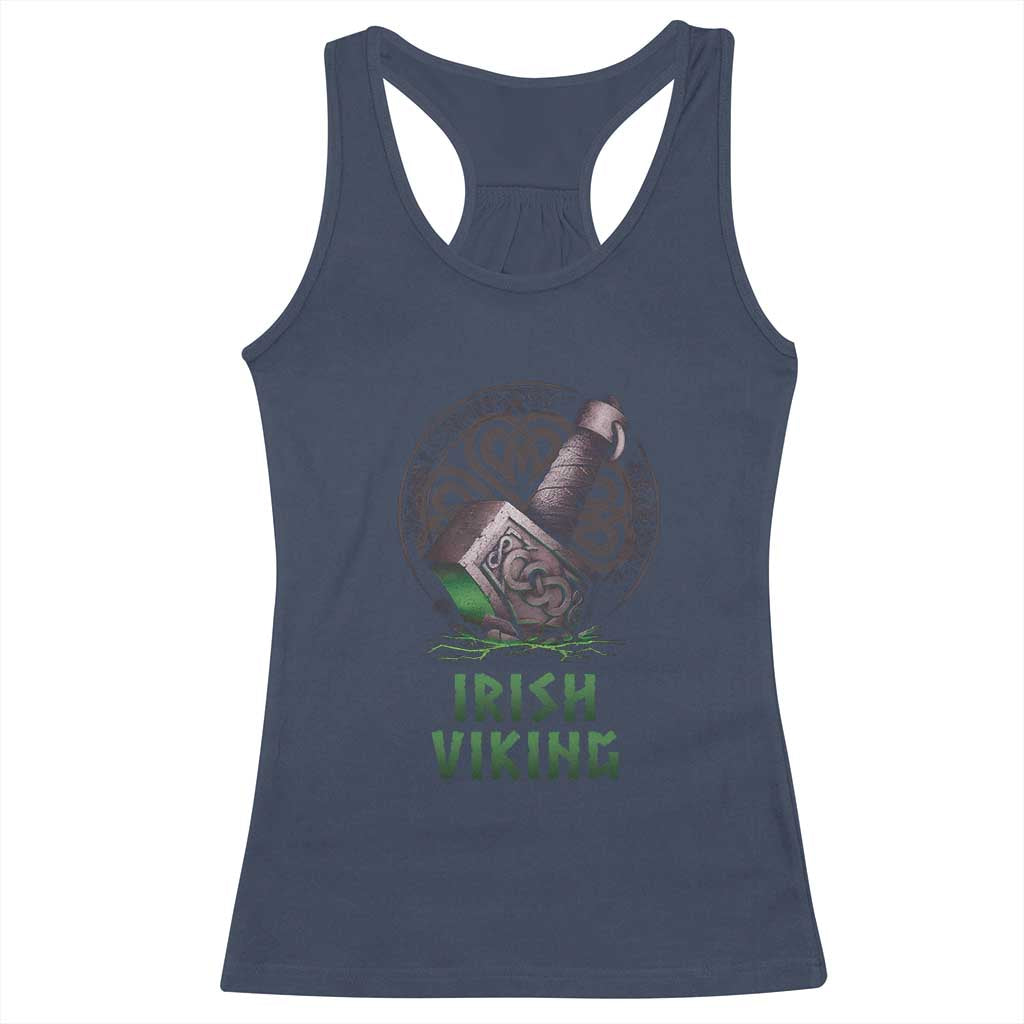 Irish Viking Racerback Tank Top Celtic Thor Mjolnir TS09 Navy Print Your Wear