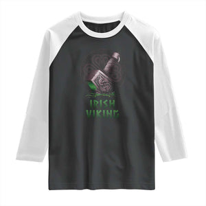 Irish Viking Raglan Shirt Celtic Thor Mjolnir TS09 Black White Print Your Wear