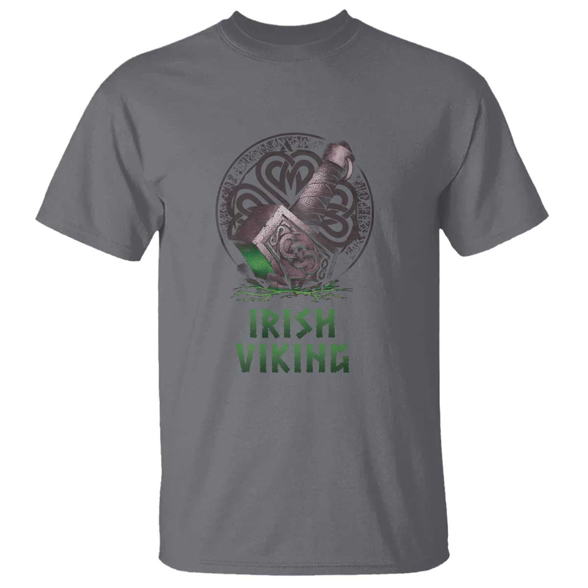 Irish Viking T Shirt Celtic Thor Mjolnir TS09 Charcoal Print Your Wear