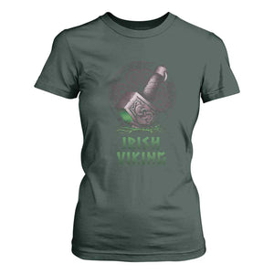 Irish Viking T Shirt For Women Celtic Thor Mjolnir TS09 Dark Forest Green Print Your Wear