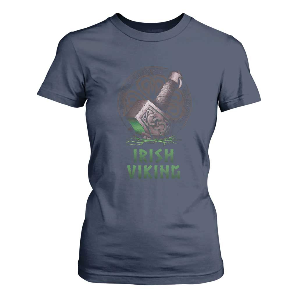 Irish Viking T Shirt For Women Celtic Thor Mjolnir TS09 Navy Print Your Wear