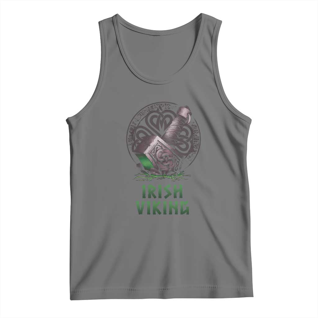 Irish Viking Tank Top Celtic Thor Mjolnir TS09 Black Heather Print Your Wear