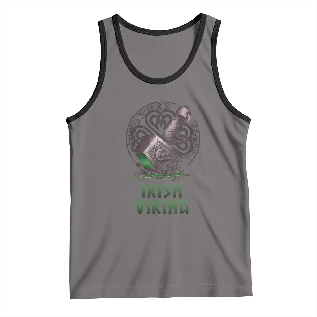 Irish Viking Tank Top Celtic Thor Mjolnir TS09 Deep Heather Black Print Your Wear