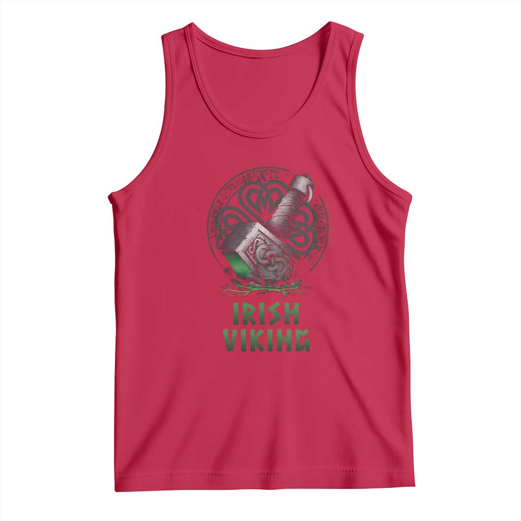 Irish Viking Tank Top Celtic Thor Mjolnir TS09 Red Print Your Wear
