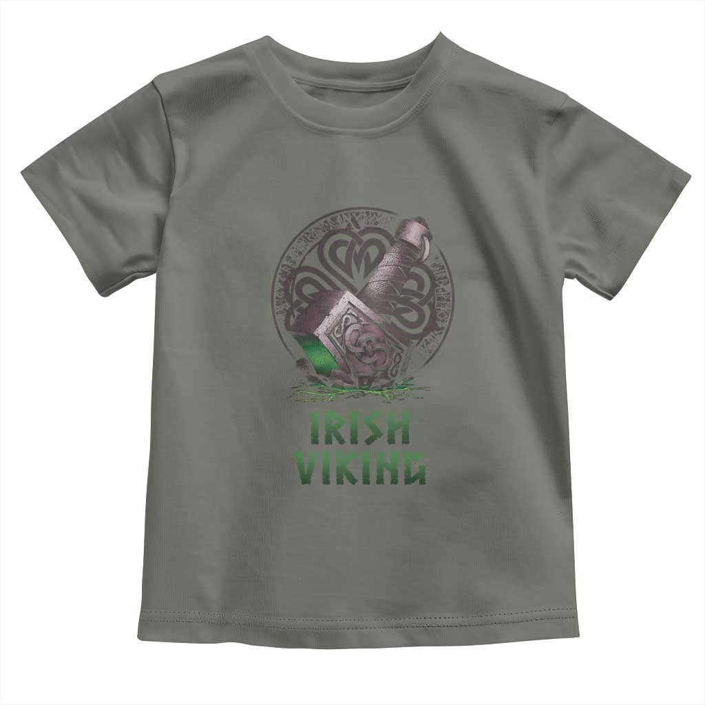 Irish Viking Toddler T Shirt Celtic Thor Mjolnir TS09 Military Green Print Your Wear