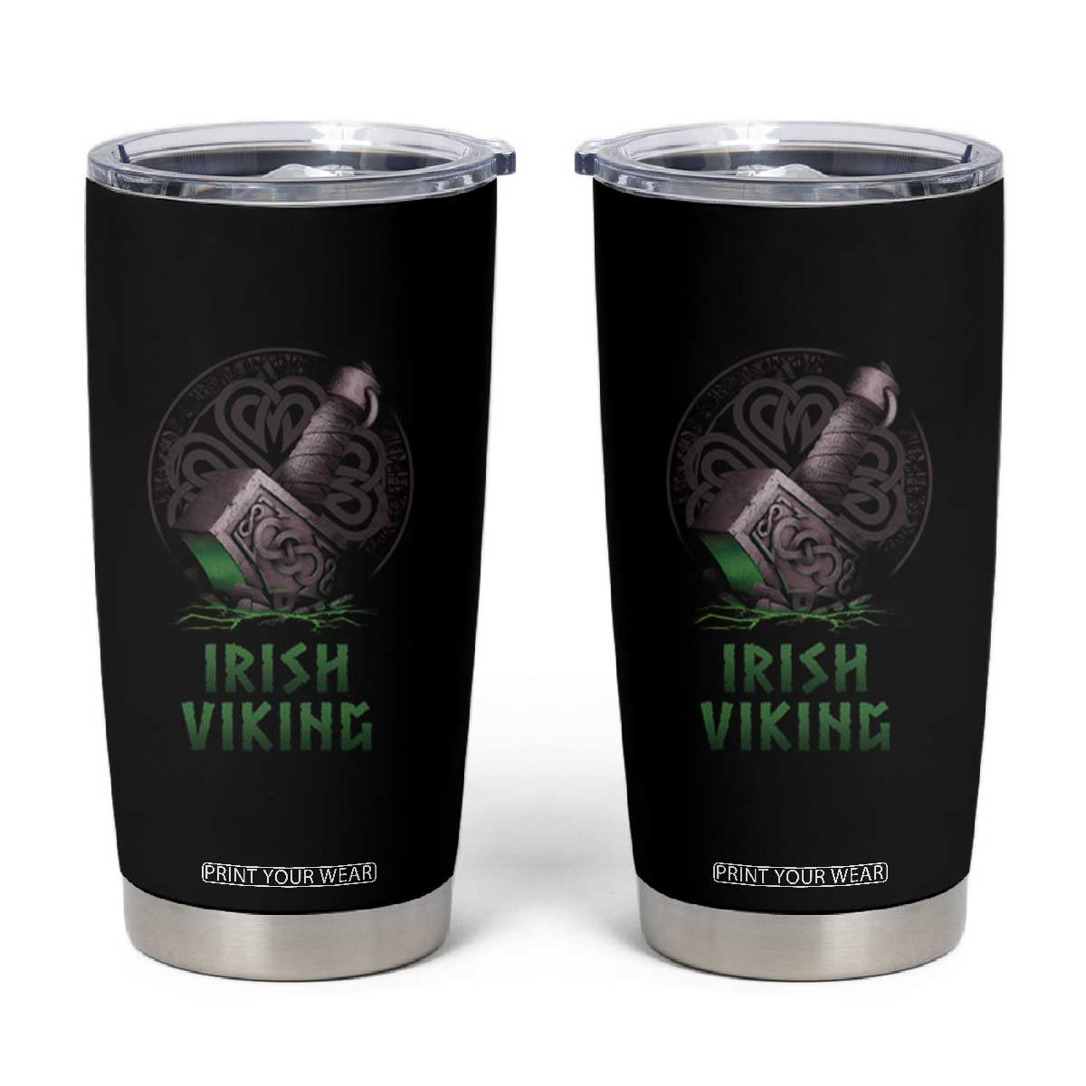 Irish Viking Tumbler Cup Celtic Thor Mjolnir TS09 Black Print Your Wear