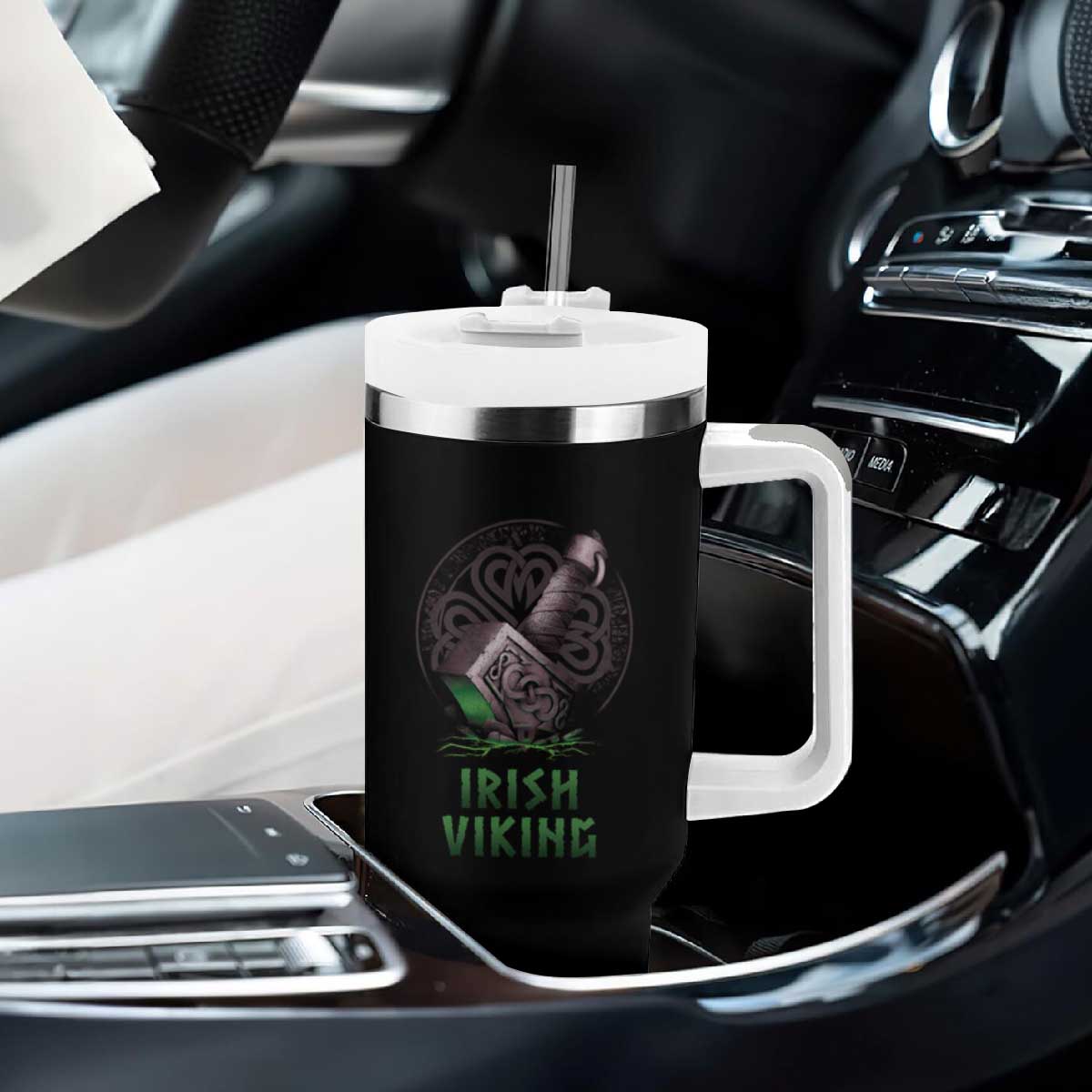 Irish Viking Tumbler With Handle Celtic Thor Mjolnir TS09 Print Your Wear