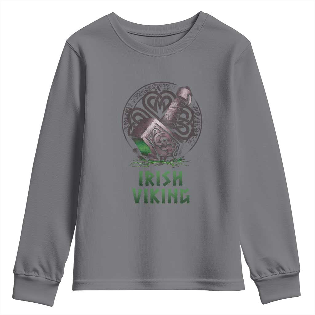 Irish Viking Youth Sweatshirt Celtic Thor Mjolnir TS09 Charcoal Print Your Wear