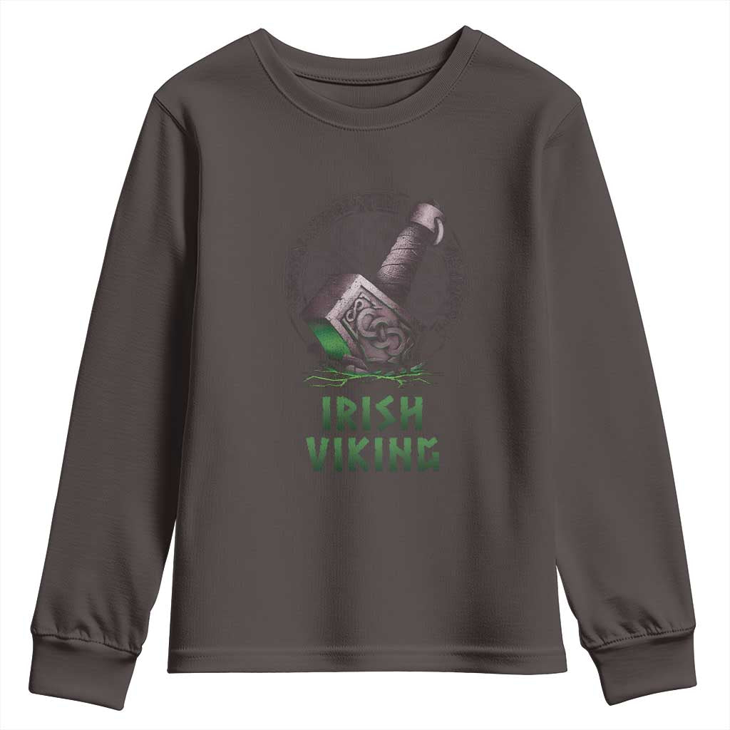 Irish Viking Youth Sweatshirt Celtic Thor Mjolnir TS09 Dark Chocolate Print Your Wear