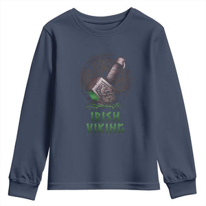Irish Viking Youth Sweatshirt Celtic Thor Mjolnir TS09 Navy Print Your Wear