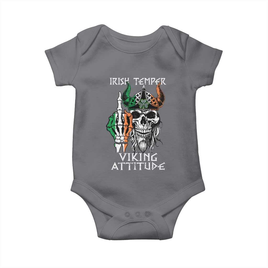 Funny Irish Viking Baby Onesie Irish Temper Viking Attitude TS09 Charcoal Print Your Wear