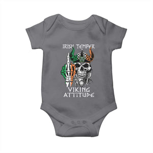 Funny Irish Viking Baby Onesie Irish Temper Viking Attitude TS09 Charcoal Print Your Wear