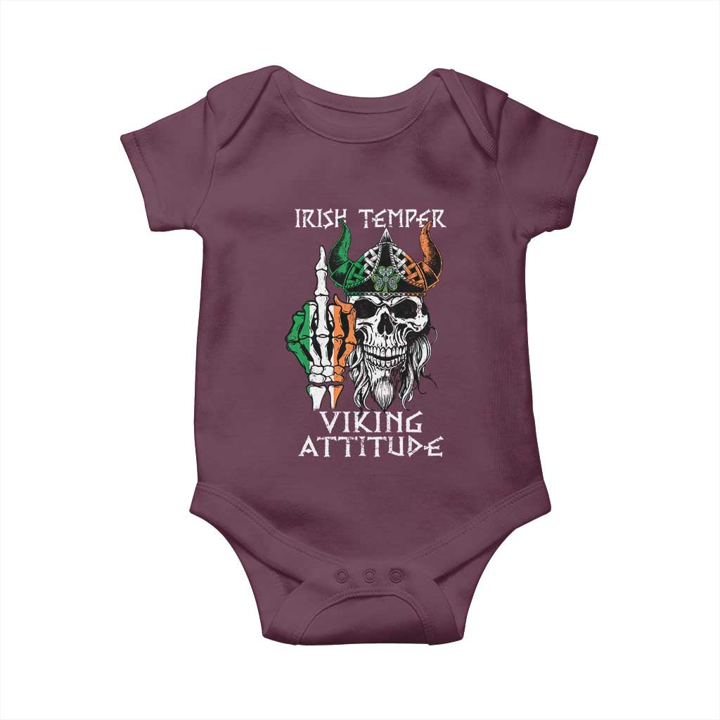 Funny Irish Viking Baby Onesie Irish Temper Viking Attitude TS09 Maroon Print Your Wear