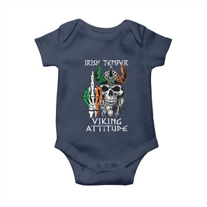 Funny Irish Viking Baby Onesie Irish Temper Viking Attitude TS09 Navy Print Your Wear