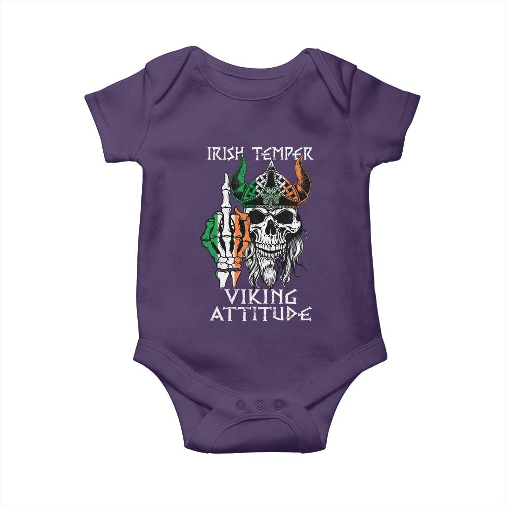 Funny Irish Viking Baby Onesie Irish Temper Viking Attitude TS09 Purple Print Your Wear