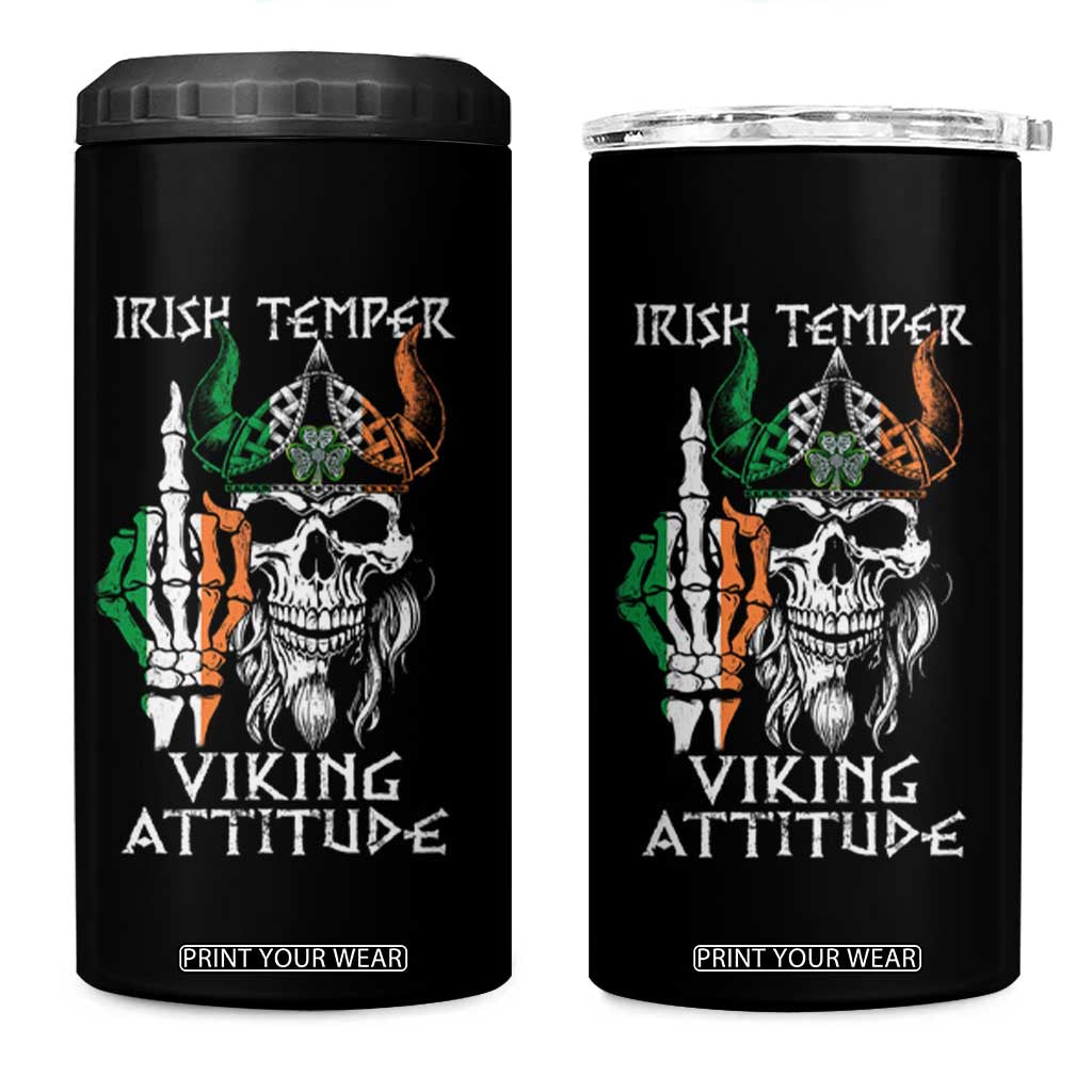 Funny Irish Viking 4 in 1 Can Cooler Tumbler Irish Temper Viking Attitude TS09 One Size: 16 oz Black Print Your Wear