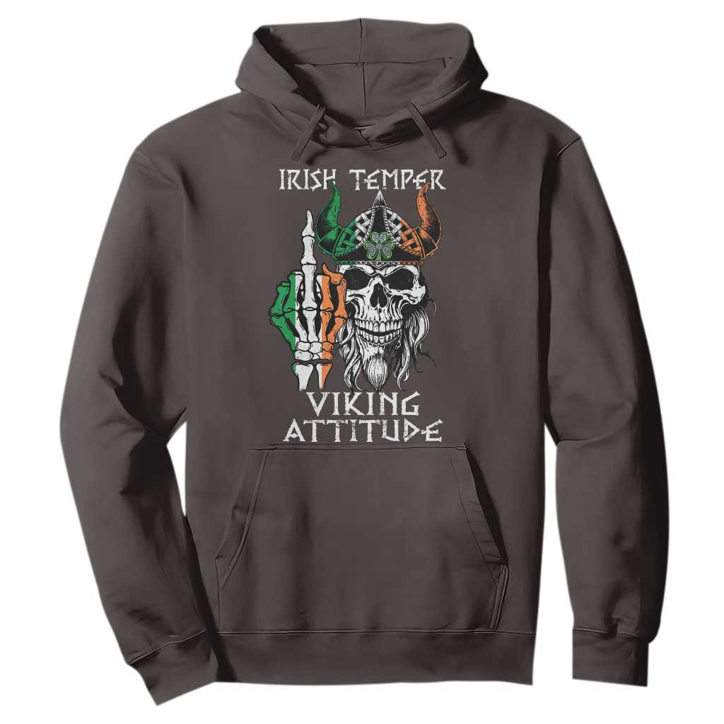 Funny Irish Viking Hoodie Irish Temper Viking Attitude TS09 Dark Chocolate Print Your Wear