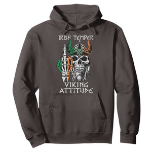 Funny Irish Viking Hoodie Irish Temper Viking Attitude TS09 Dark Chocolate Print Your Wear