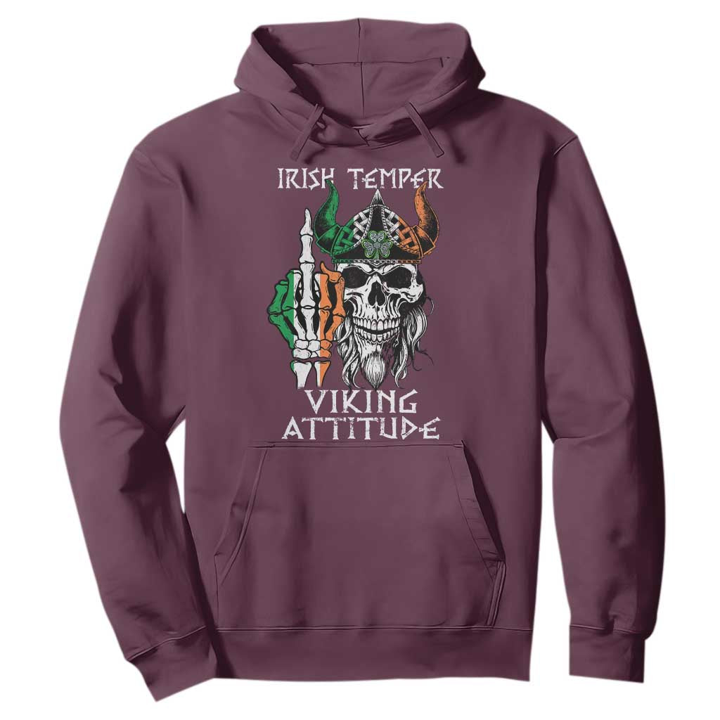 Funny Irish Viking Hoodie Irish Temper Viking Attitude TS09 Maroon Print Your Wear