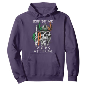 Funny Irish Viking Hoodie Irish Temper Viking Attitude TS09 Purple Print Your Wear