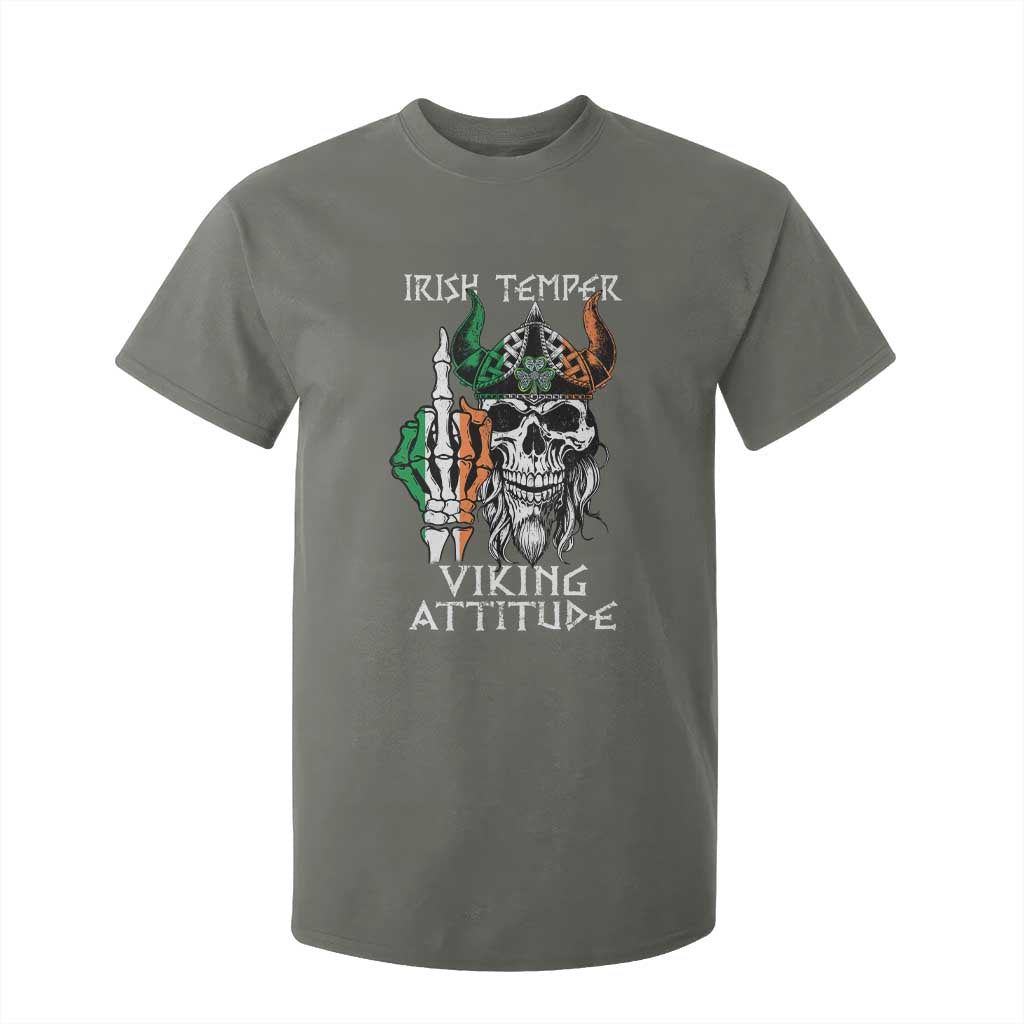 Funny Irish Viking T Shirt For Kid Irish Temper Viking Attitude TS09 Military Green Print Your Wear