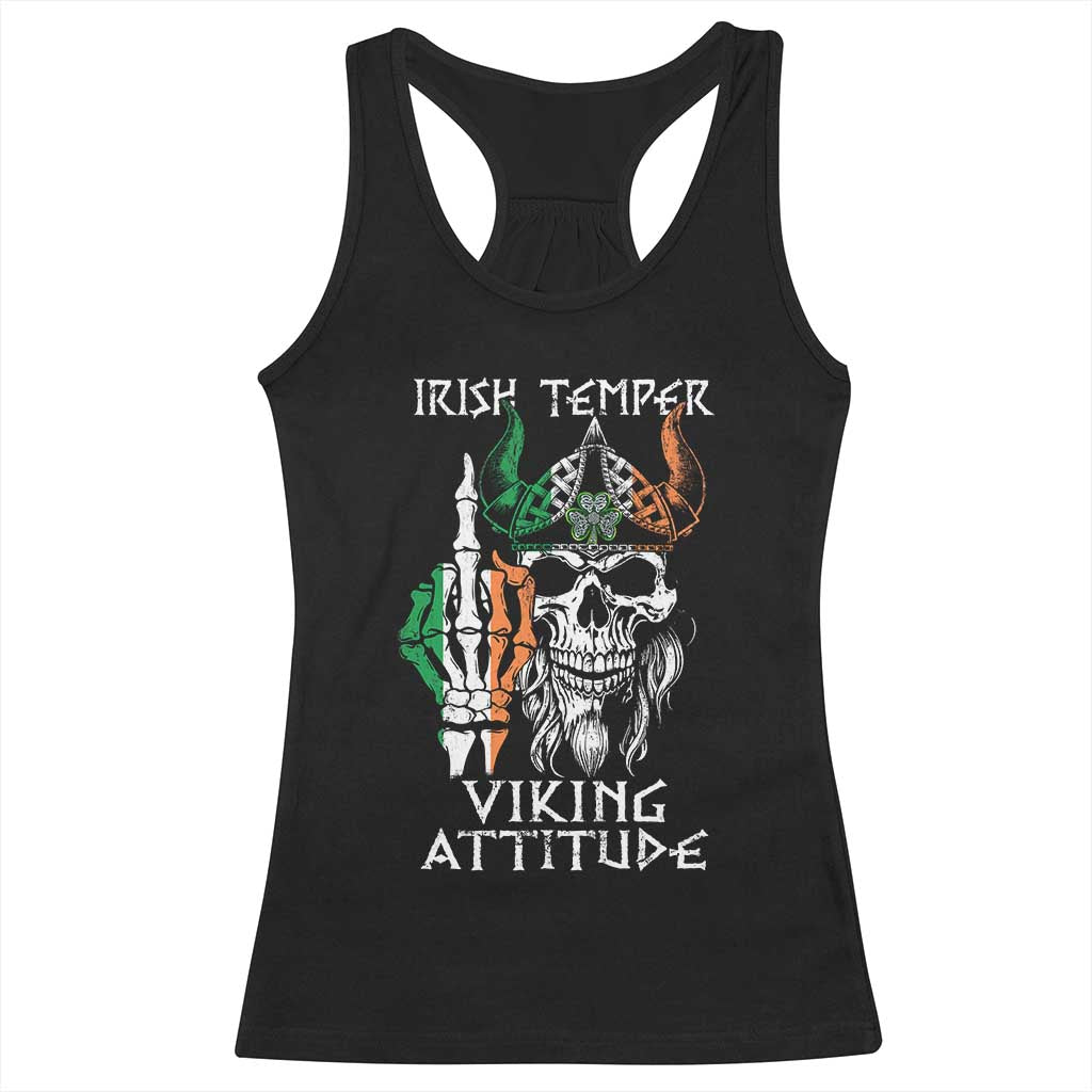 Funny Irish Viking Racerback Tank Top Irish Temper Viking Attitude TS09 Black Print Your Wear