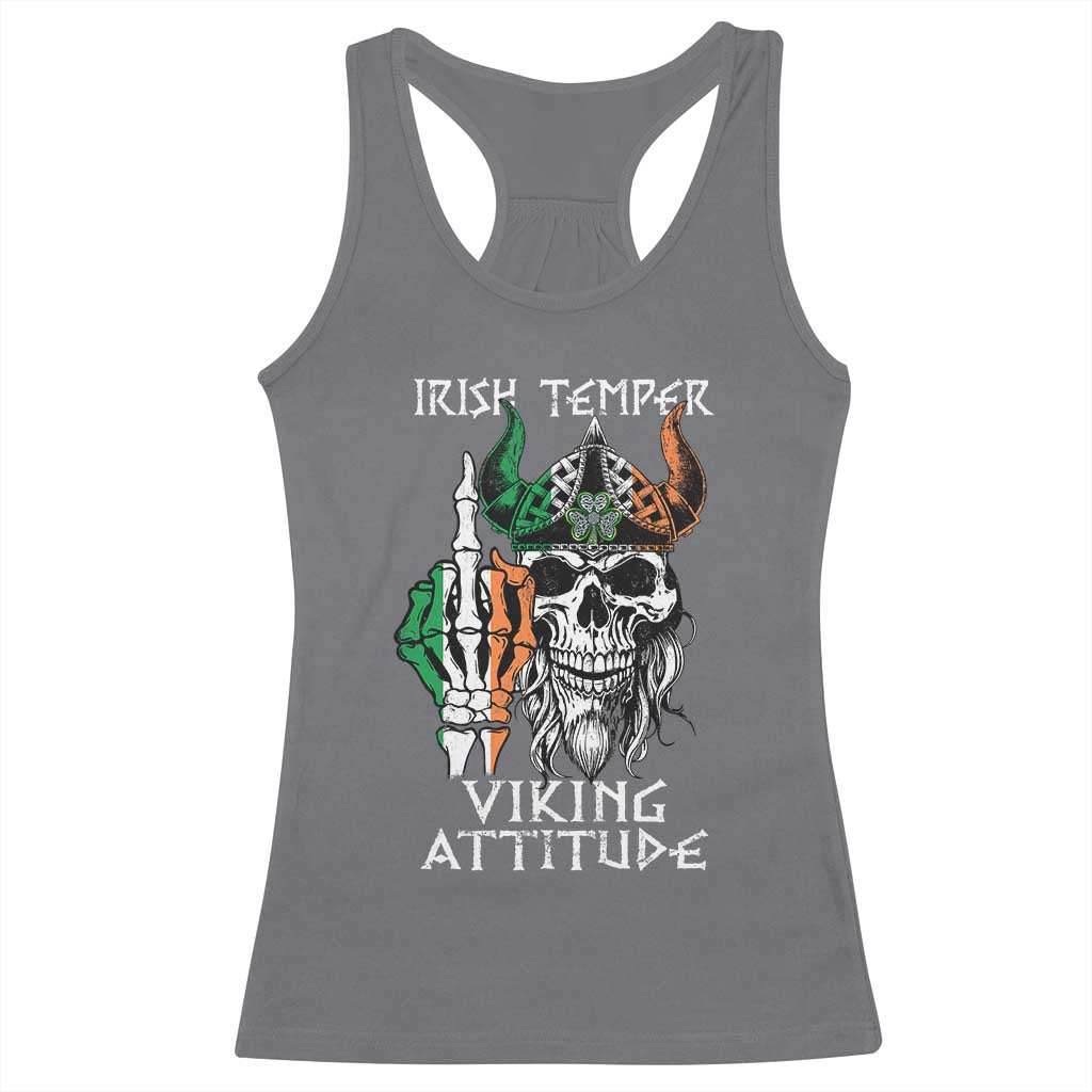 Funny Irish Viking Racerback Tank Top Irish Temper Viking Attitude TS09 Charcoal Print Your Wear