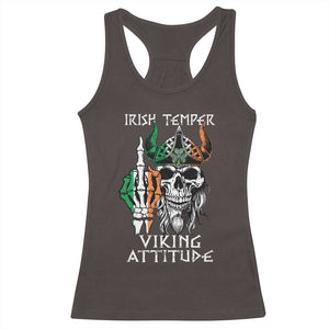 Funny Irish Viking Racerback Tank Top Irish Temper Viking Attitude TS09 Dark Chocolate Print Your Wear