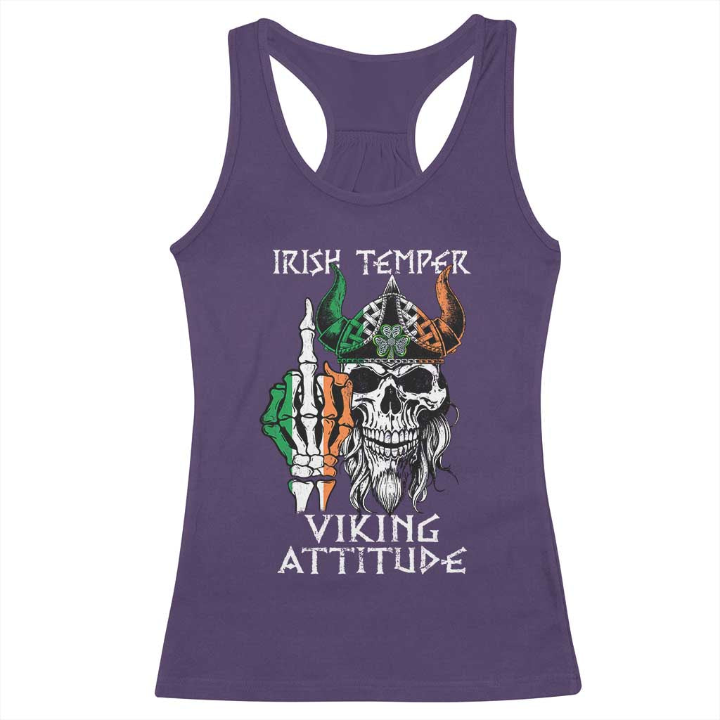 Funny Irish Viking Racerback Tank Top Irish Temper Viking Attitude TS09 Purple Print Your Wear