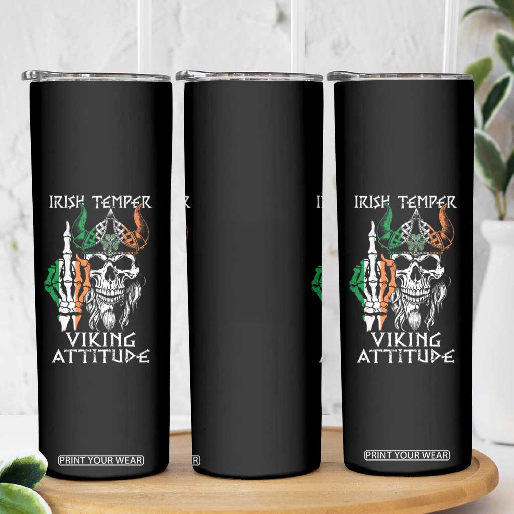 Funny Irish Viking Skinny Tumbler Irish Temper Viking Attitude TS09 Print Your Wear