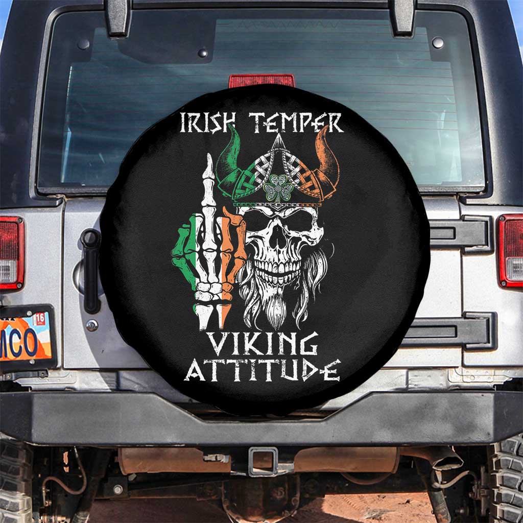Funny Irish Viking Spare Tire Cover Irish Temper Viking Attitude TS09 No hole Black Print Your Wear