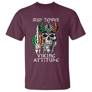 Funny Irish Viking T Shirt Irish Temper Viking Attitude TS09 Maroon Print Your Wear