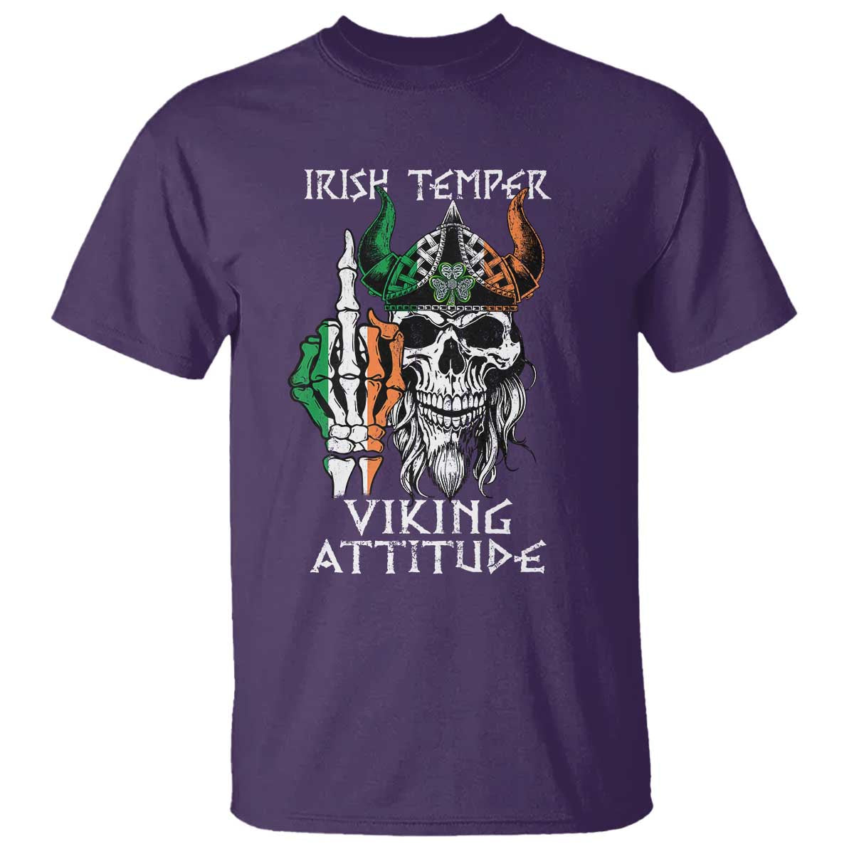 Funny Irish Viking T Shirt Irish Temper Viking Attitude TS09 Purple Print Your Wear