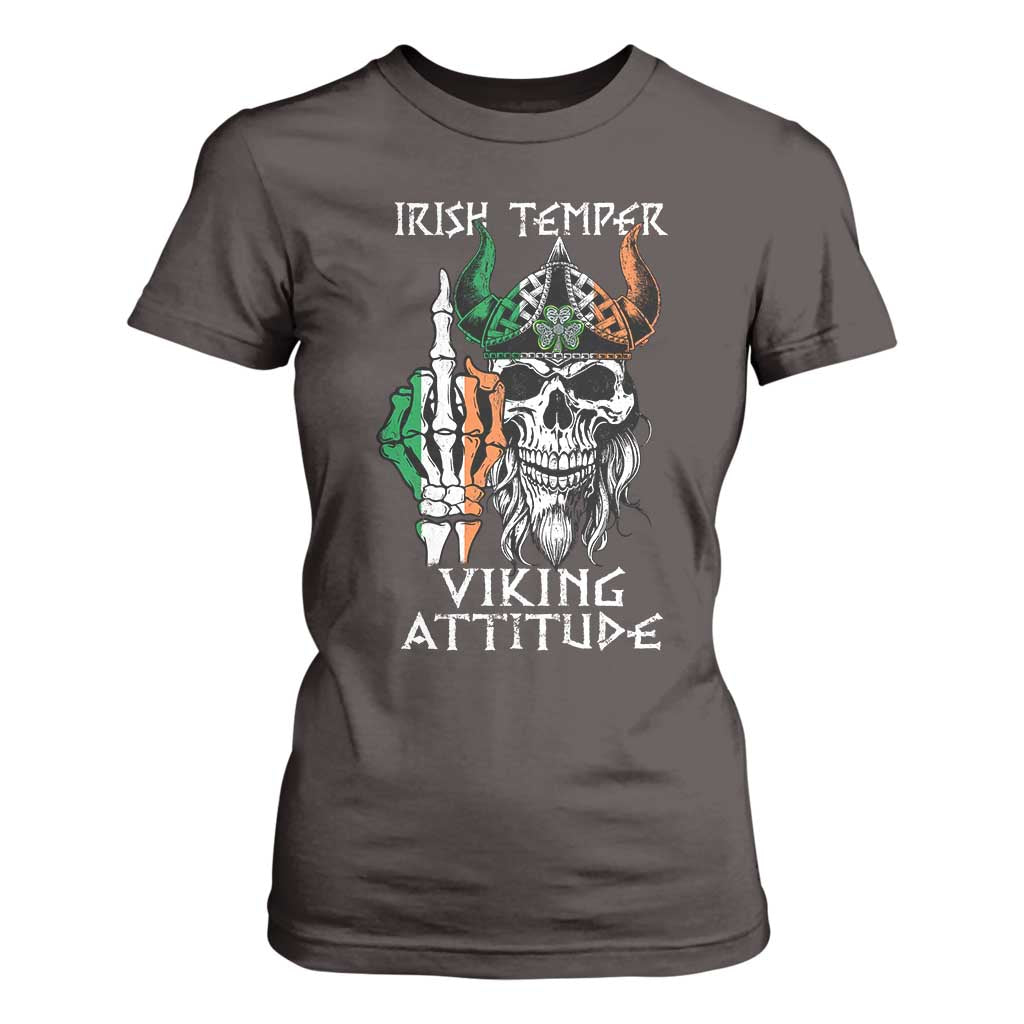 Funny Irish Viking T Shirt For Women Irish Temper Viking Attitude TS09 Dark Chocolate Print Your Wear