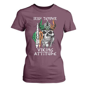 Funny Irish Viking T Shirt For Women Irish Temper Viking Attitude TS09 Maroon Print Your Wear