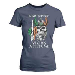 Funny Irish Viking T Shirt For Women Irish Temper Viking Attitude TS09 Navy Print Your Wear