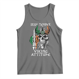 Funny Irish Viking Tank Top Irish Temper Viking Attitude TS09 Black Heather Print Your Wear