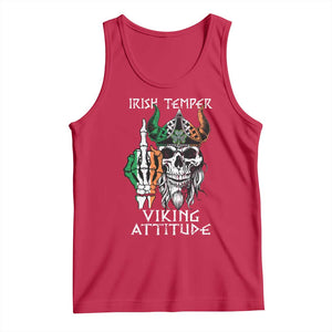 Funny Irish Viking Tank Top Irish Temper Viking Attitude TS09 Red Print Your Wear