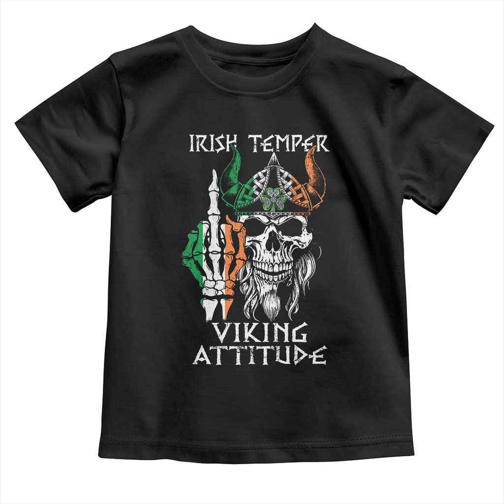 Funny Irish Viking Toddler T Shirt Irish Temper Viking Attitude TS09 Black Print Your Wear