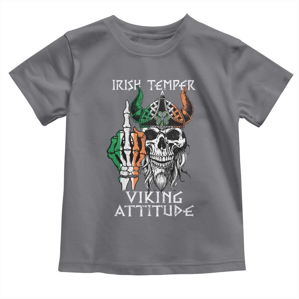 Funny Irish Viking Toddler T Shirt Irish Temper Viking Attitude TS09 Charcoal Print Your Wear