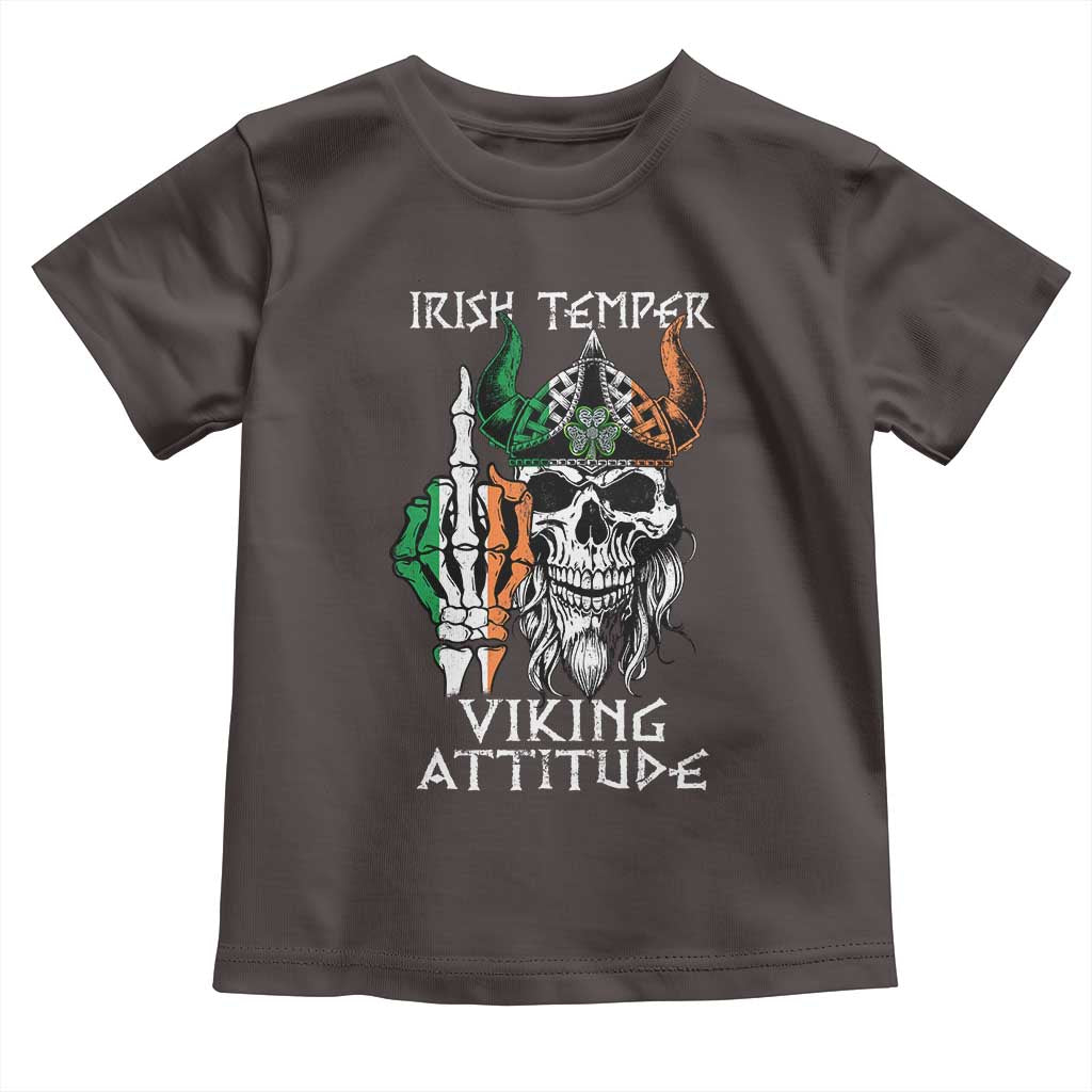 Funny Irish Viking Toddler T Shirt Irish Temper Viking Attitude TS09 Dark Chocolate Print Your Wear