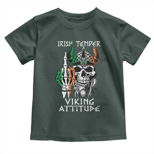 Funny Irish Viking Toddler T Shirt Irish Temper Viking Attitude TS09 Dark Forest Green Print Your Wear