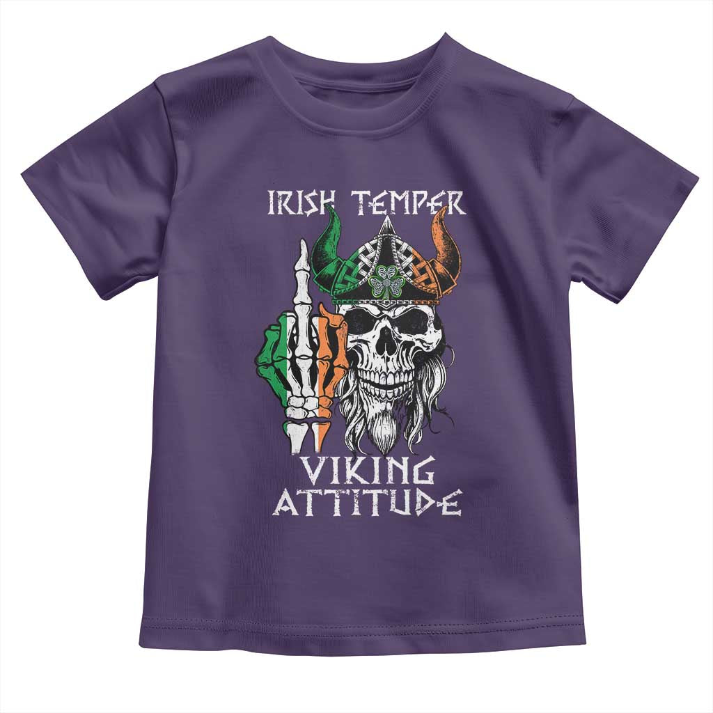 Funny Irish Viking Toddler T Shirt Irish Temper Viking Attitude TS09 Purple Print Your Wear